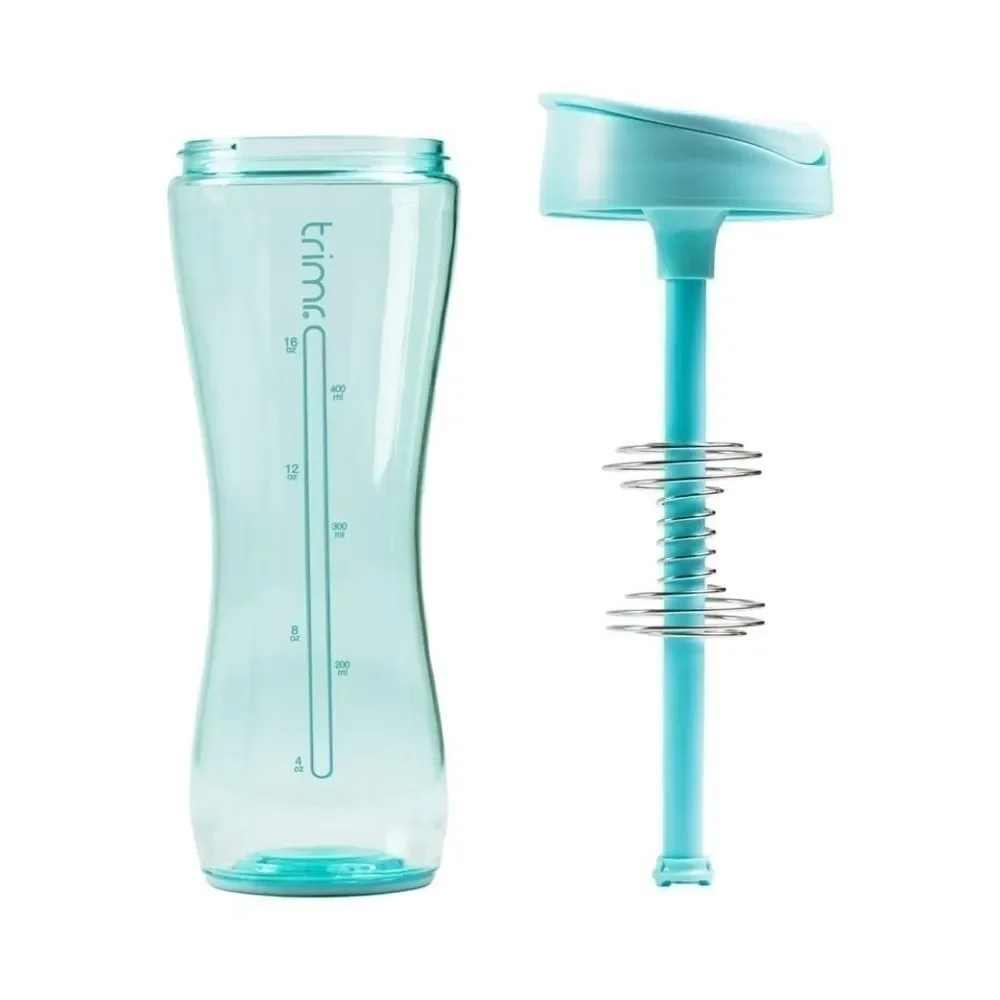 NWT Trimr Water + Protein Shaker Bottle Sip Straw Chug Spout Blue Royal Workout